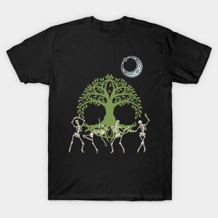 dancing skeletons with nordic tree of life T-Shirt